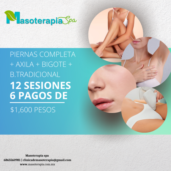 Depilación 2x1 12 sesiones + 6 sesiones Garantía 