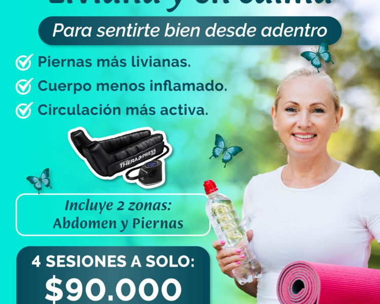 PACK PRESOTERAPIA 30 MINUTOS (LIVIANA Y EN CALMA)