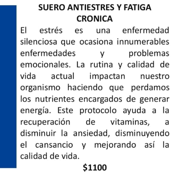 SUERO ANTIESTRES Y FATIGA CRONICA