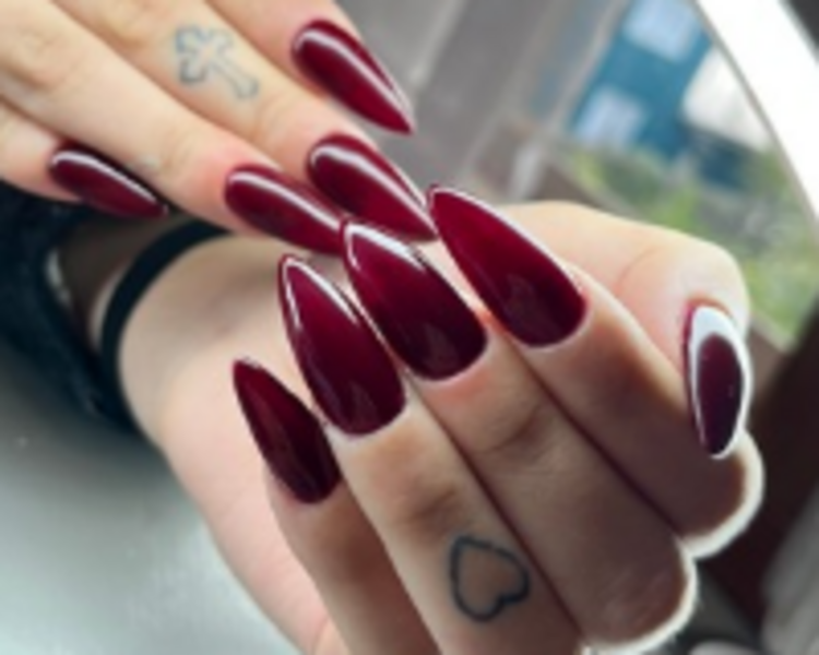 Uñas acrílicas largo 3 de 1 tono 