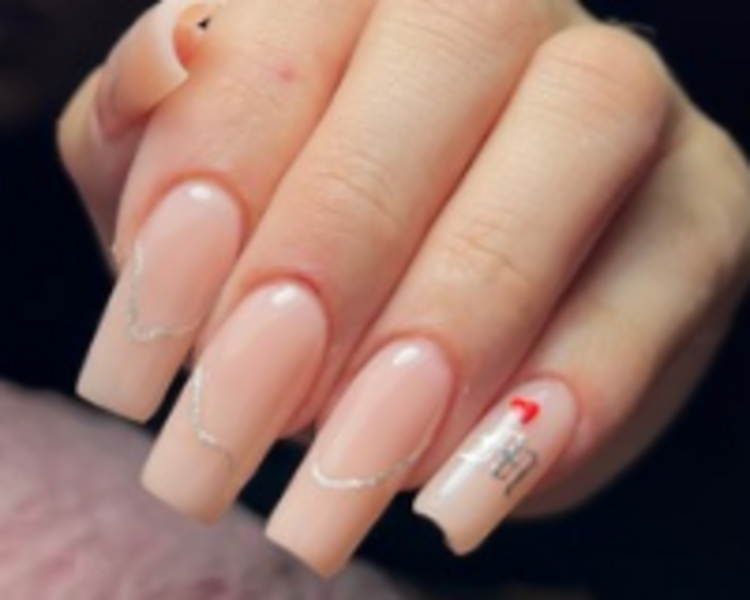 Uñas acrílicas largo 3 de 2 tonos 