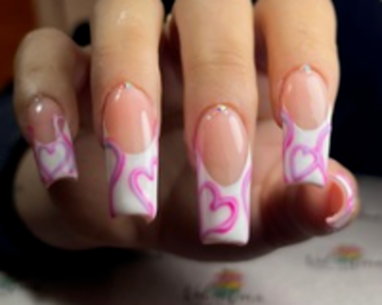 Uñas acrílicas largo 4 de 2 tonos 