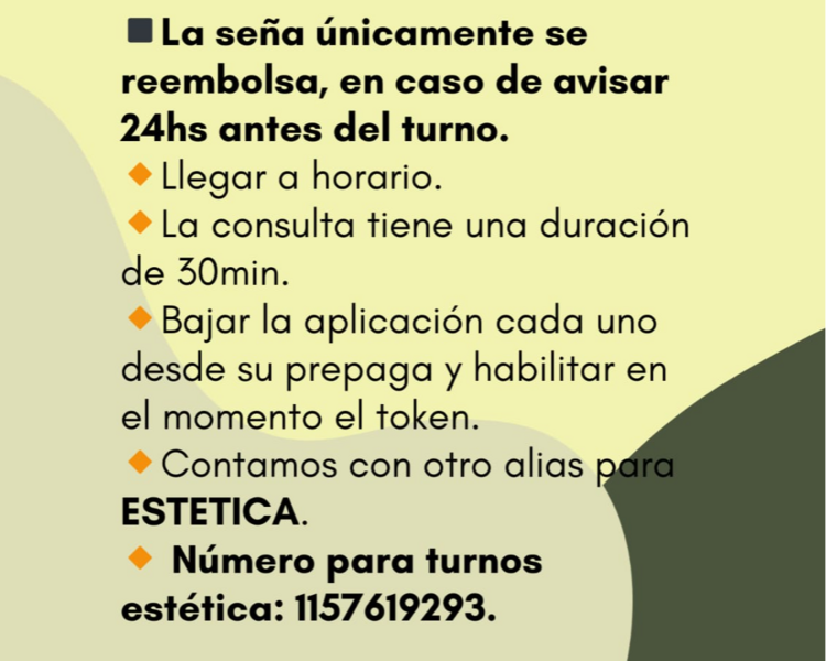 SEÑA PARA TODOS LOS SERVICIOS (CONSULTA PLAN BIOIMPEDANCIA O CONTROL TODAS OS Y PREPAGAS )