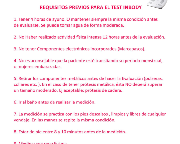 Bioimpedanciometría (InBody)