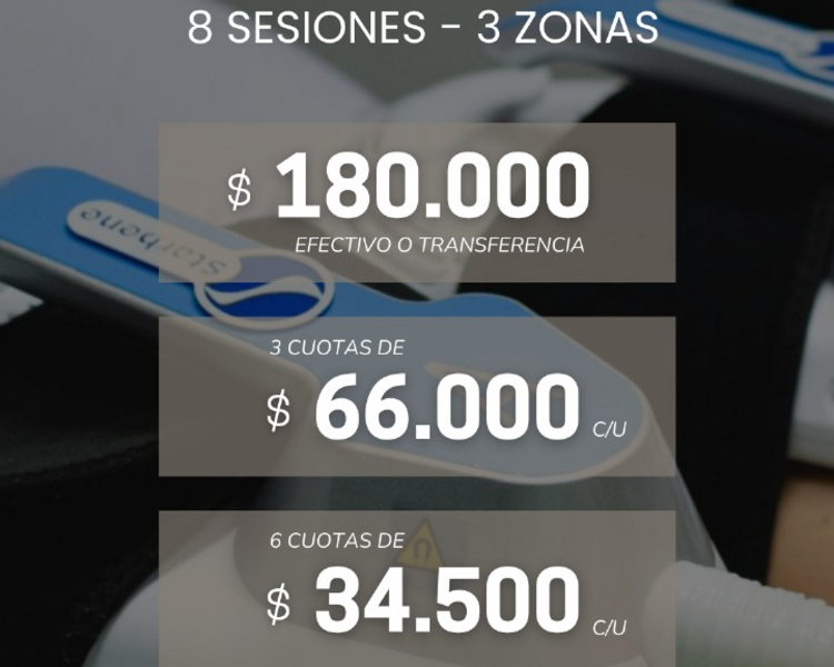 Paquete FULL 8 sesiones 3 zonas