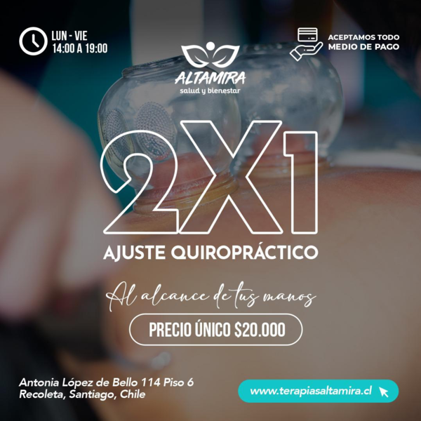 QUIROPRAXIA 2x1 / EN PAREJA SIMULTANEO / LUNES A VIERNES