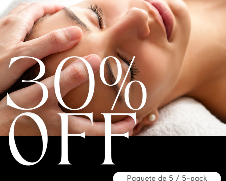 Paquete de 5 – Masaje japonés de rostro y cuello – 50 min – Japanese face and neck massage 5-Pack  