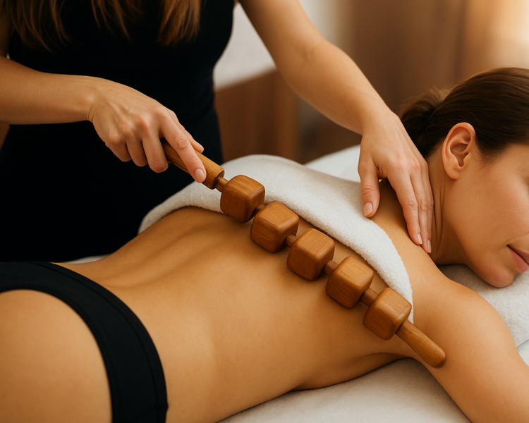 MASAJE EN ESPALDA CON MADEROTERAPIA