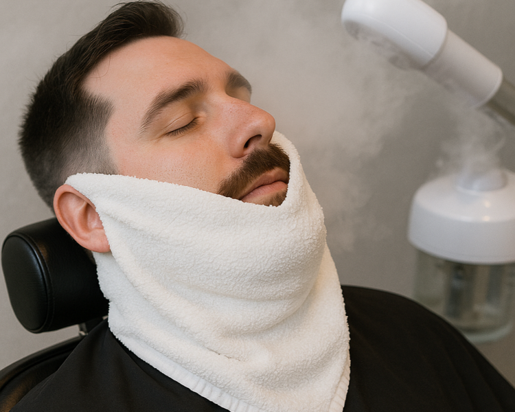 Solo Barba con toallas calientes y vapor de ozono 