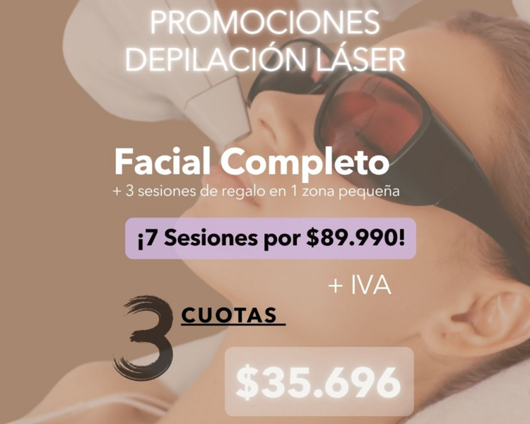 7 SESIONES EN FACIAL COMPLETO + 1 ZONA PEQUEÑA DE REGALO (3 SESIONES) - AÑO 2025