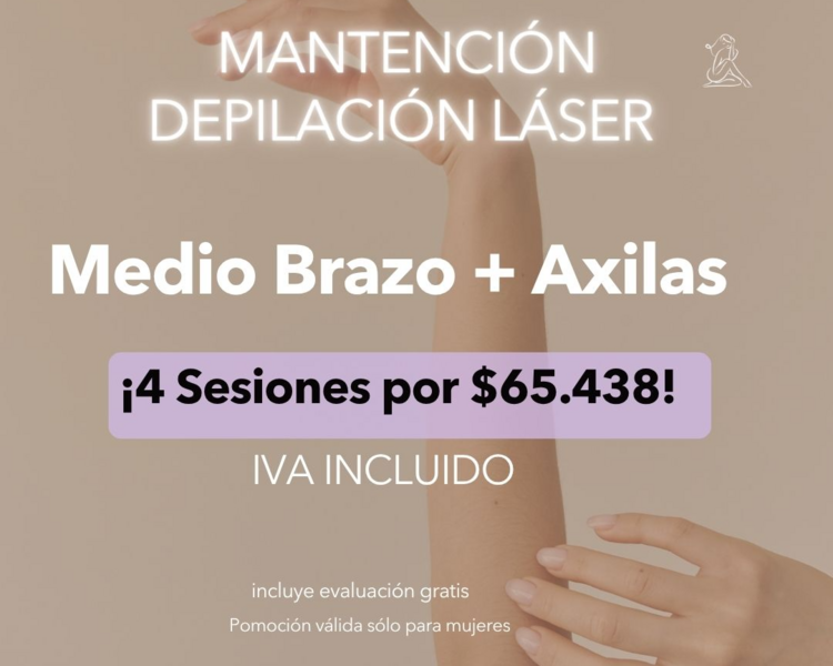 4 SESIONES EN MEDIO BRAZO + AXILAS - AÑO 2025