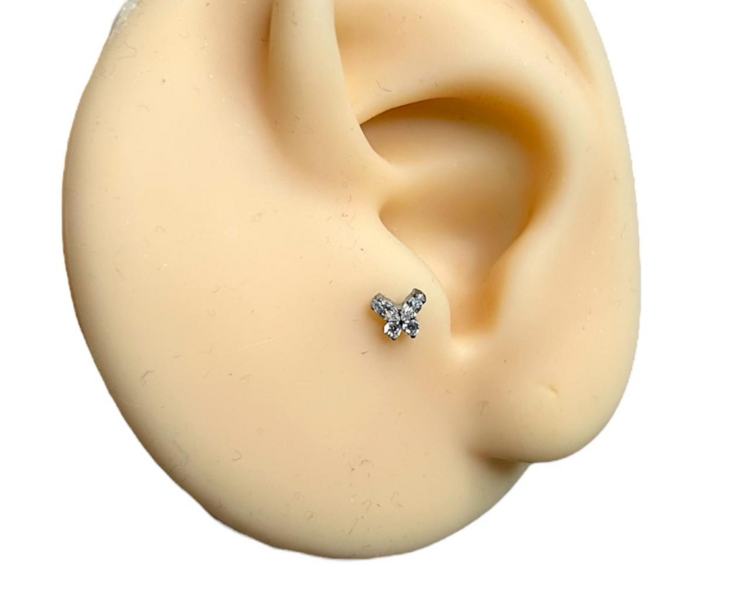 Labret mariposa y cristales (COD 626)