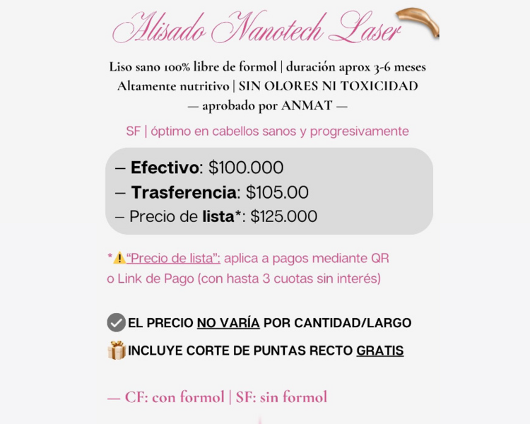 Alisado SF con Nanotecnología — 💵PRECIO EFECTIVO💵