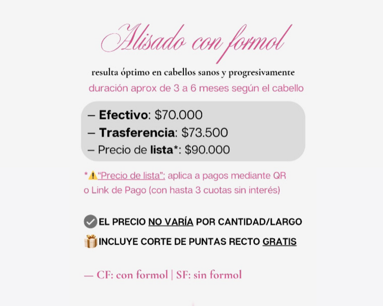 Alisado CF - Niki🧚🏻‍♀️ EFECTIVO💵