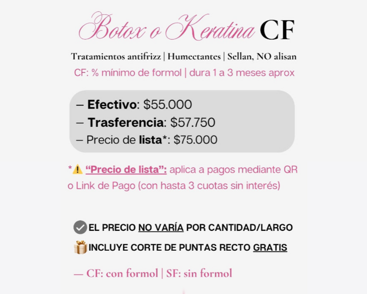 Botox/Keratina/Service. EFECTIVO💵