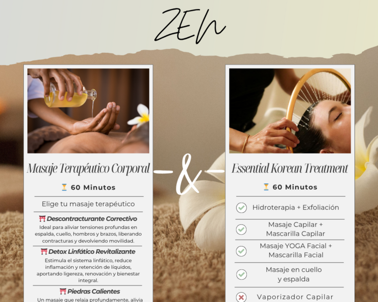 🌿 Paquete Zen: Masaje Terapéutico + Essential Korean Treatment