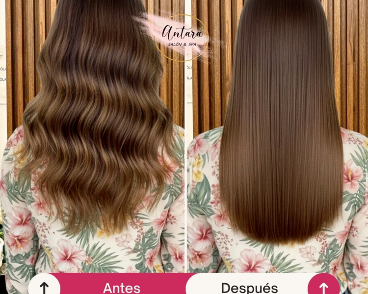 KERATINA, NANOPLASTIA, BLINDAJE Y TANINOPLASTIA (Cabello medio sobre bra)