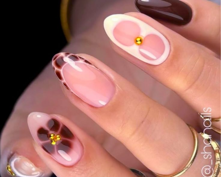 Capping en acrilico + full nail art 