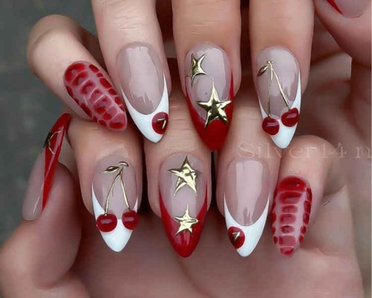 Esculpidas en acrílico + mega nail art