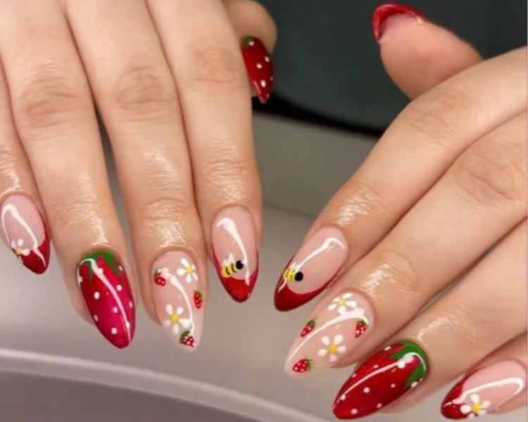 Capping en gel + mega nail art 