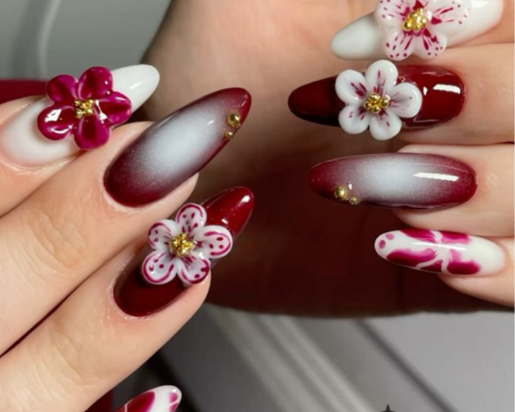 Esculpidas en acrílico + full nail art ( largo 2)