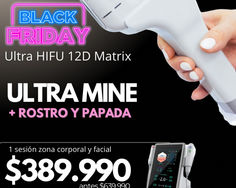 BLACK PACK ULTRA HIFU 12D ULTRAMINE ABDOMEN + ROSTRO Y PAPADA