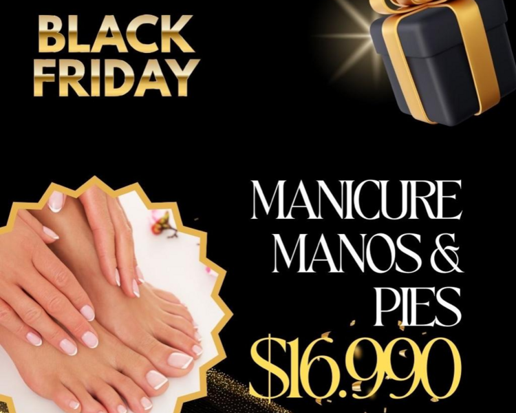 BLACK- Manicure permanente  Manos y pies 1 tono