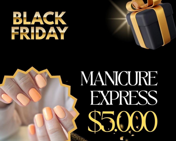 BLACK-Manicure Express ( sin retiro de cuticula)