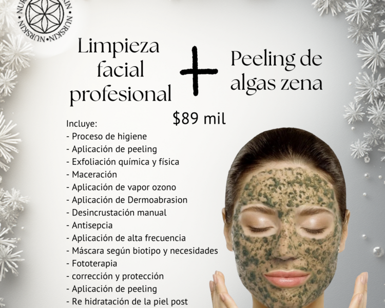 Limpieza facial profunda + Peeling de algas zena