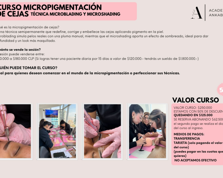 CURSO MICROPIGMENTACIÓN DE CEJAS Técnica microblading y microshading