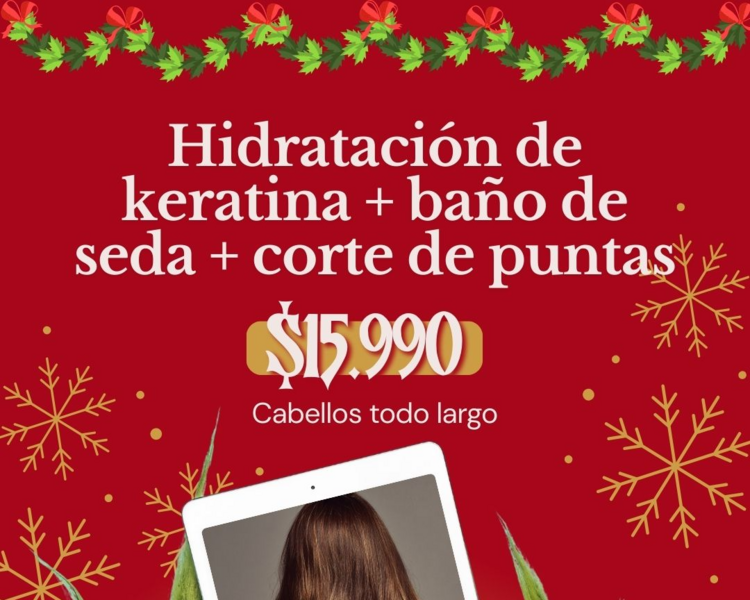 NAVIDAD- Hidratacion de Keratina + baño de seda + corte de puntas