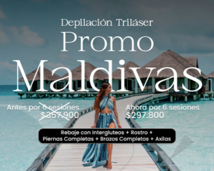 40% OFF PROMO MALDIVAS. Cuerpo Completo 6 zonas / 6 sesiones 