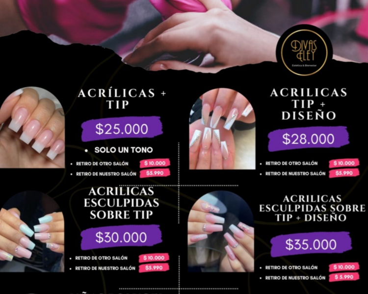 UÑAS ACRILICAS + TIP SOLO UN TONO