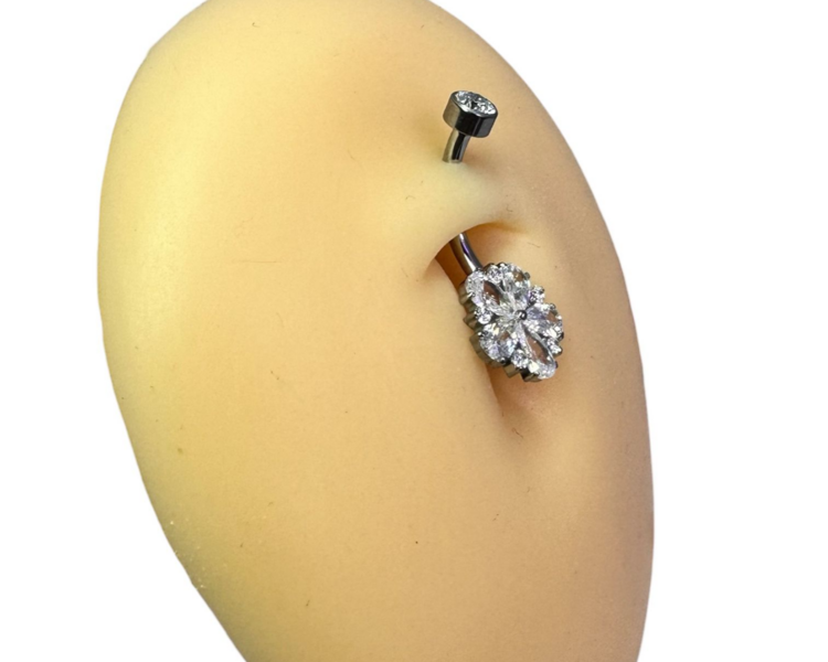 Navel ombligo Flor swarovski (cod 189)