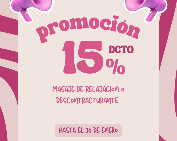 Promo masaje de relajación o descontracturante