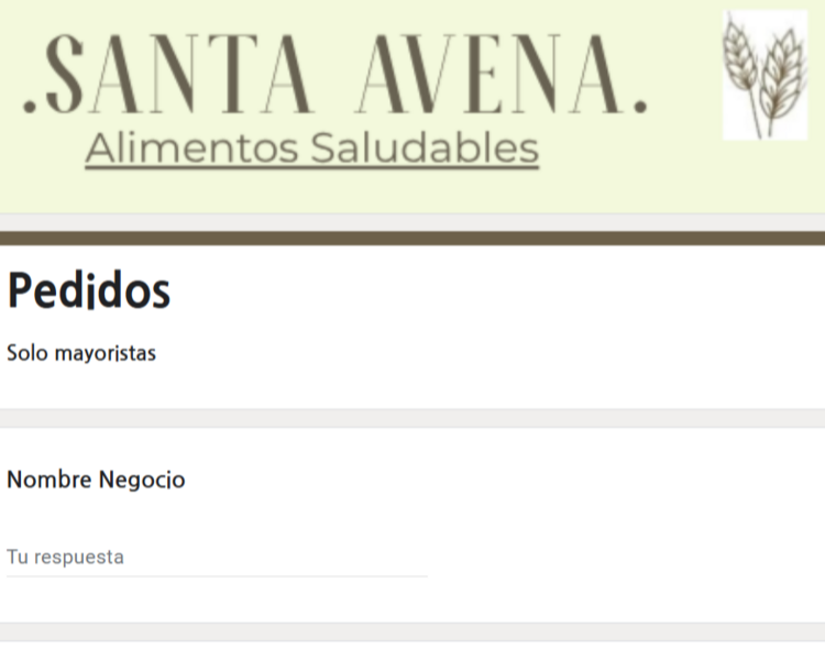 FORMULARIO DE PEDIDOS/STOCK/CITAS/ENCUESTAS/EVENTO/INVITACIÓN/INSCRIPCIÓN