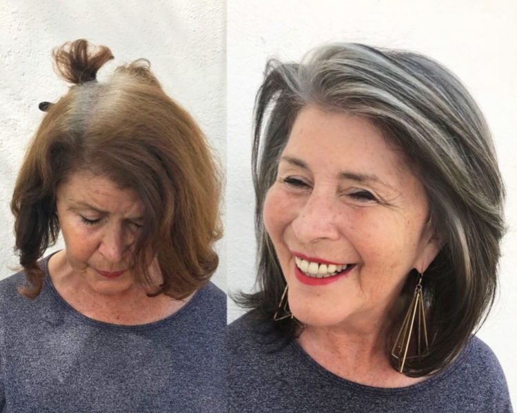 Camuflaje de canas cabello S