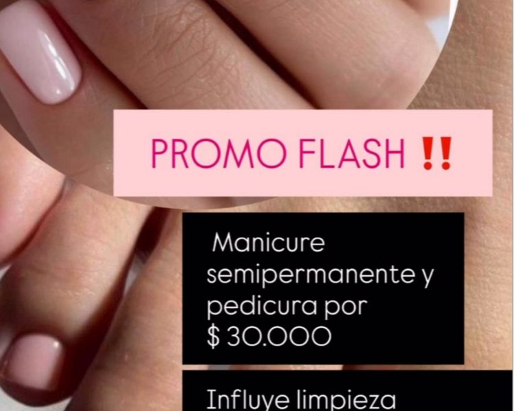 Promo Manicura y pedicure semipermanente ✨