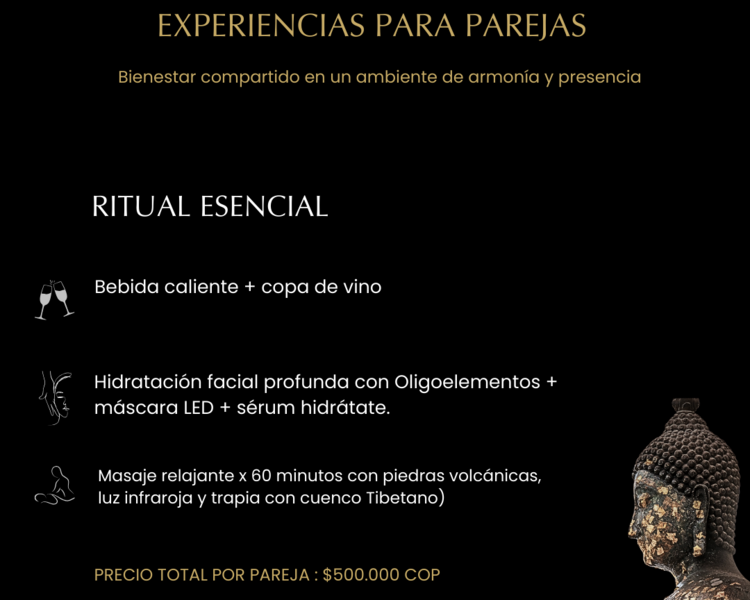 EXPERIENCIAS PARA PAREJAS - RITUAL ESENCIAL US $ 135 por pareja