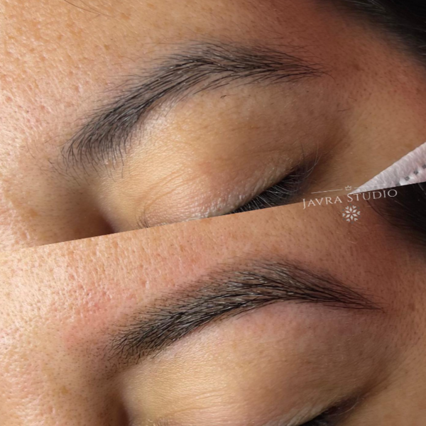 Perfilado de cejas con hilo 