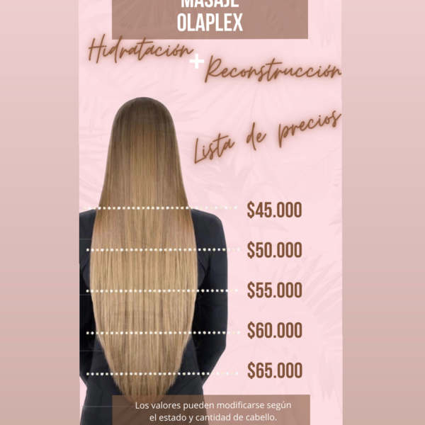 MASAJE DE RECONSTRUCCION MAS HIDRATACION OLAPLEX