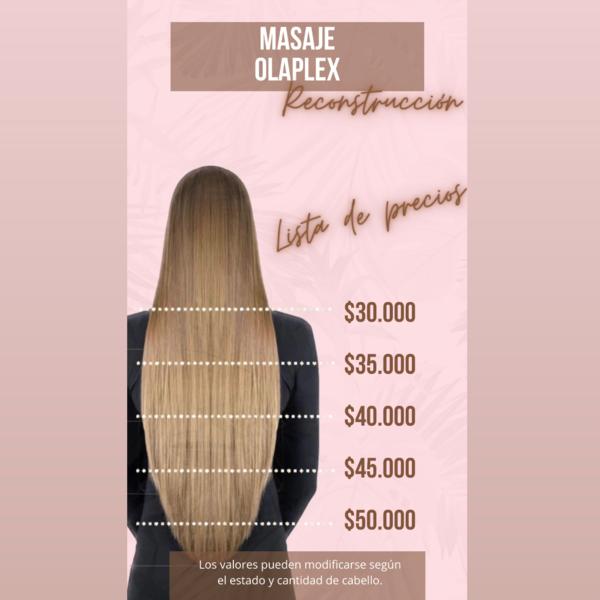 Masaje de Reconstruccion 1Y2 de OLAPLEX